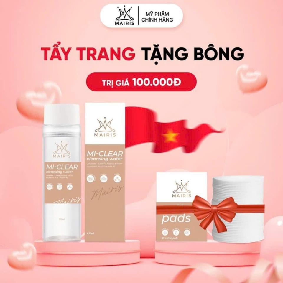 (Freeship)TẨY TRANG MI-CLEAR MAIRIS tặng hộp bông tẩy trang-duoc-ban-tai-TEC