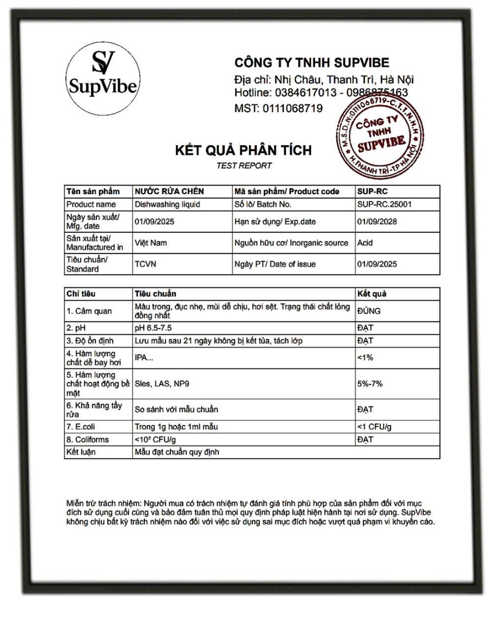 NƯỚC RỬA CHÉN SUPVIBE 10 LÍT -duoc-ban-tai-TEC