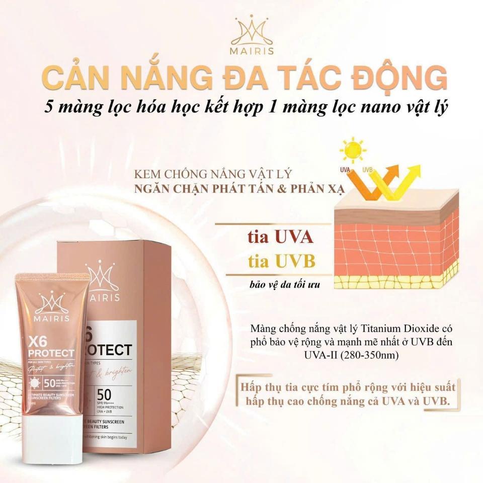 (Freeship)CHỐNG NẮNG X6 PROTECT 50SPF/PA+++ -duoc-ban-tai-TEC