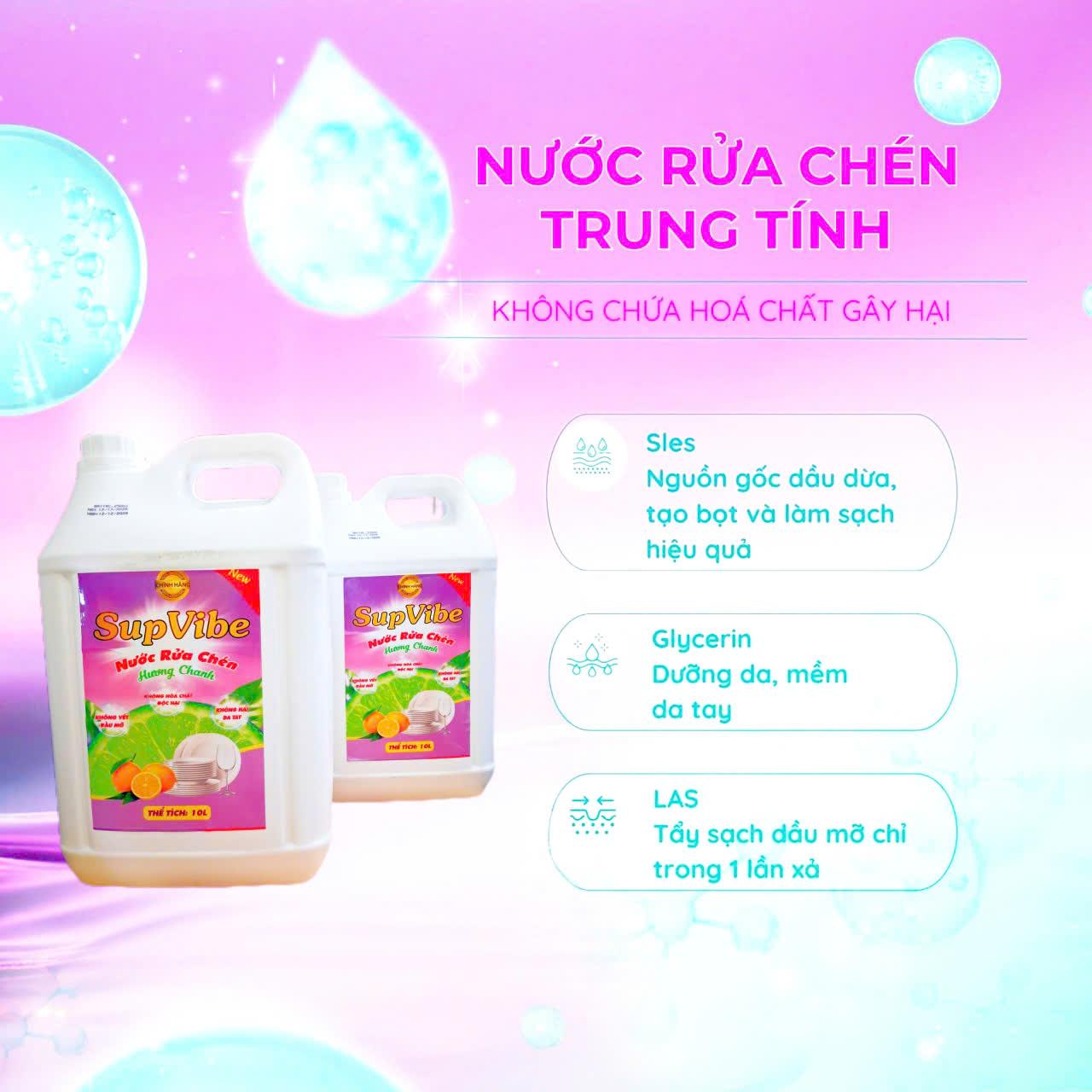 NƯỚC RỬA CHÉN SUPVIBE 10 LÍT -duoc-ban-tai-TEC