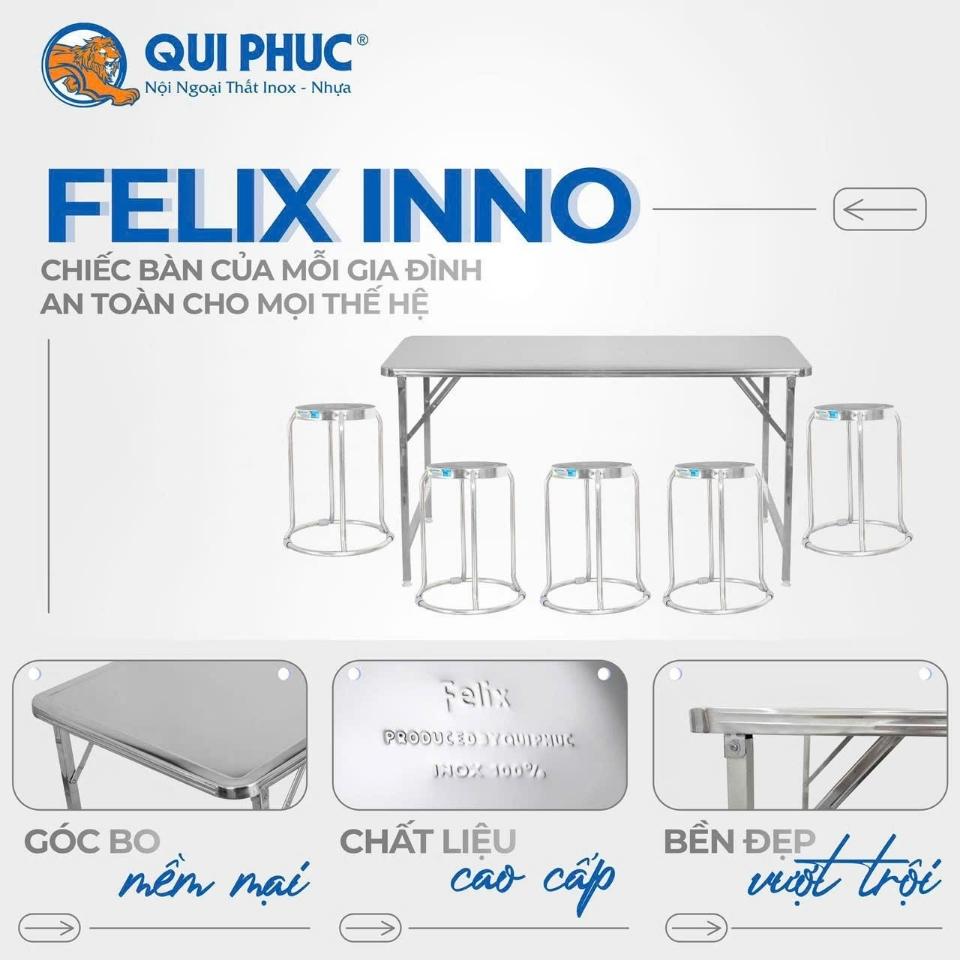 Bàn chữ nhật Felix Inno 70x120cm + 6 ghế đôn inox DONA mặt 30 phi 19 inox 201-duoc-ban-tai-TEC