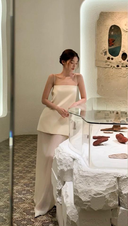Đầm mix voan trắng Marble-duoc-ban-tai-JANADE - CHO THUÊ ĐẦM
