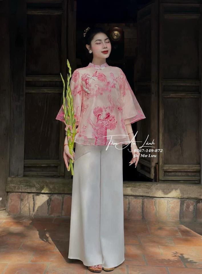 Tơ kì lân hồng-duoc-ban-tai-Tiệm M&Y- Tâm An Lành- Pháp phục thiết kế, may đo riêng