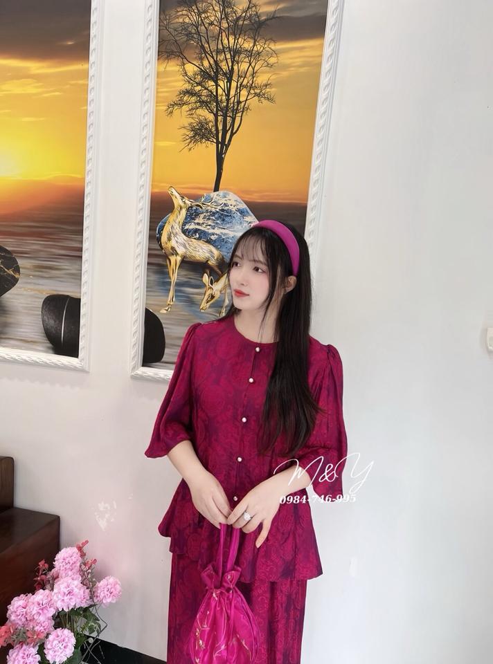 Hàng thiết kế độc quyền Tơ tằm nguyên set tiểu thư tay lỡ cao cấp-duoc-ban-tai-Tiệm M&Y- Tâm An Lành- Pháp phục thiết kế, may đo riêng
