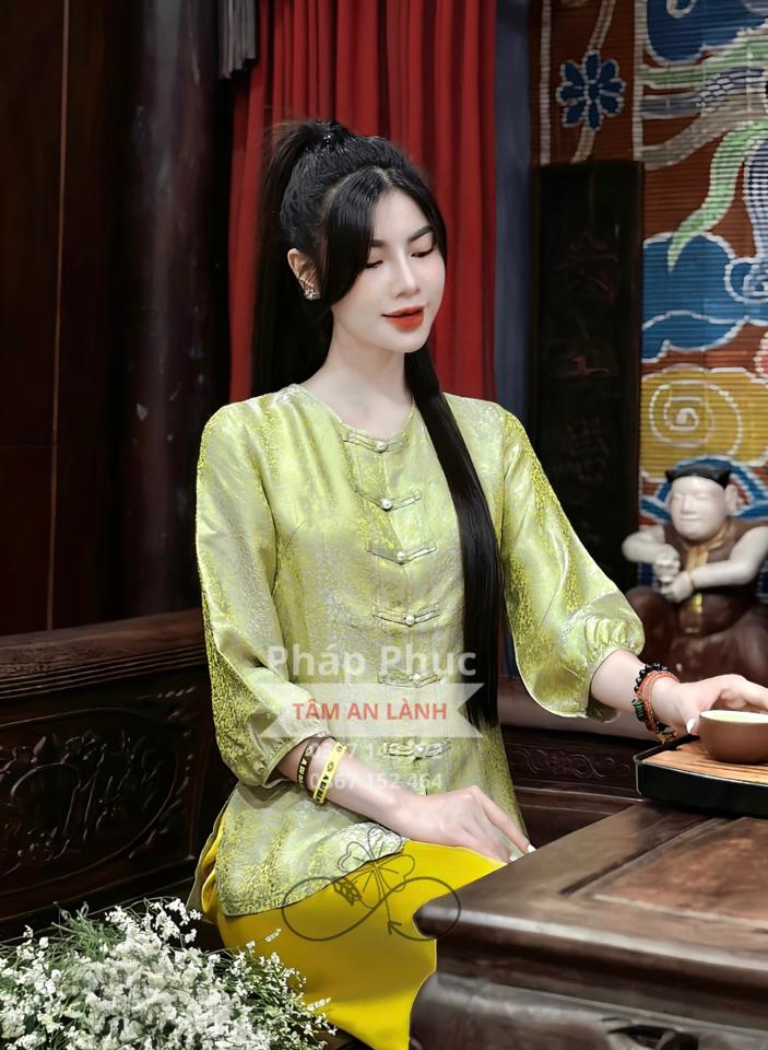 Tơ tằm tay bồng kim sa✔️-duoc-ban-tai-Tiệm M&Y- Tâm An Lành- Pháp phục thiết kế, may đo riêng