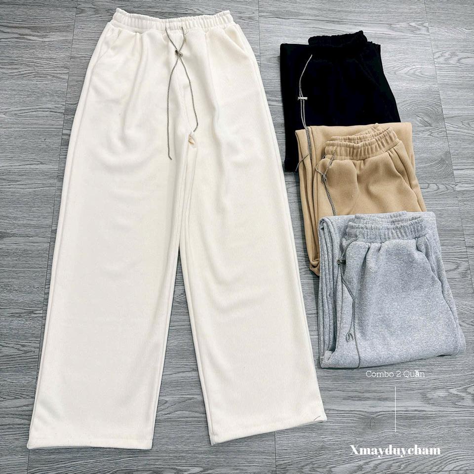 Quần suông nỉ tăm đai xích -duoc-ban-tai-ANN Unisex