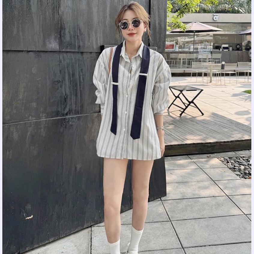 Somi kẻ kèm cavat-duoc-ban-tai-ANN Unisex