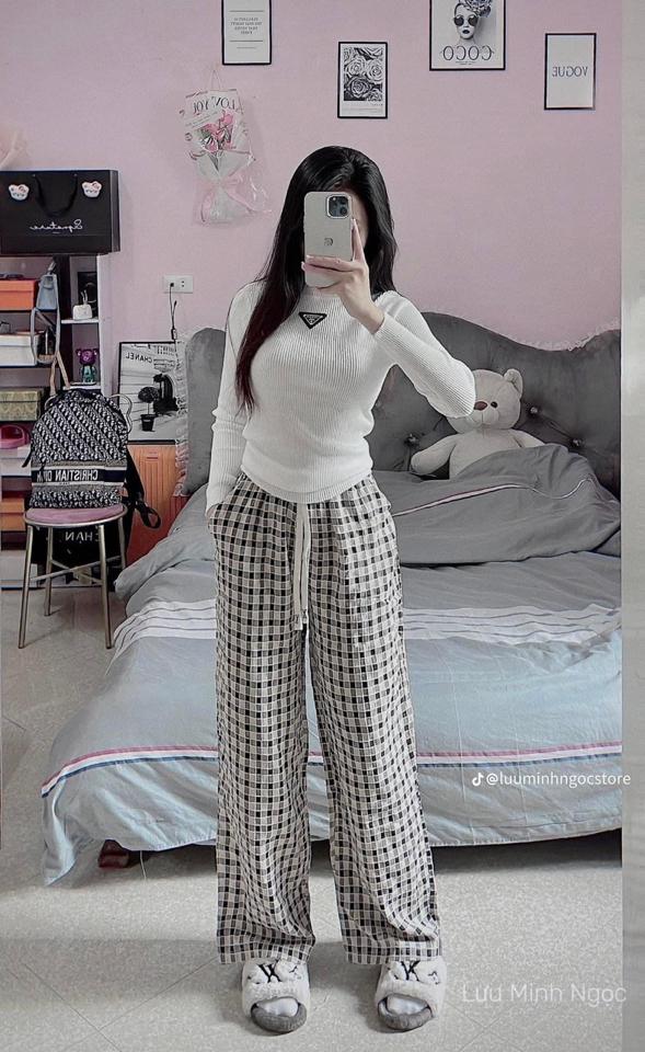 Quần caro đũi xốp dài-duoc-ban-tai-ANN Unisex