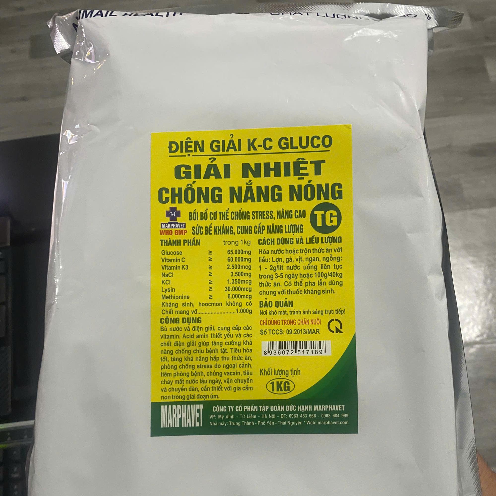 Điện giải k-c Gluco( Giai nhiệt chống nắng nóng)200gx5-duoc-ban-tai-Cửa Hàng Thuốc Thú Y Lanh Luyến