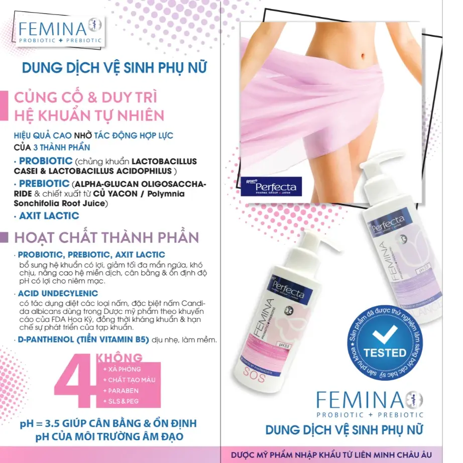 Perfecta Femina Balance – Dung Dịch Vệ Sinh Phụ Nữ (Chai 150ml-duoc-ban-tai-Happi’s pharmacy 