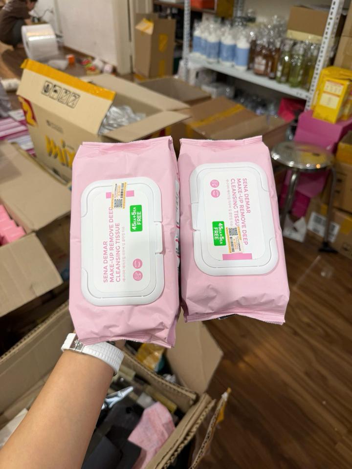 Khăn Ướt Tẩy Trang Dịu Nhẹ Senademar Make-Up Remove Deep Cleansing Tissue 45 Miếng Hàn Quốc-duoc-ban-tai-Happi’s pharmacy 
