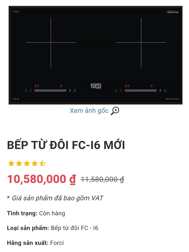 Bếp điện từ đôi FORCI FC - I6-duoc-ban-tai-NPP TT ĐIỆN MÁY NỘI THẤT ĐÀO GIA
