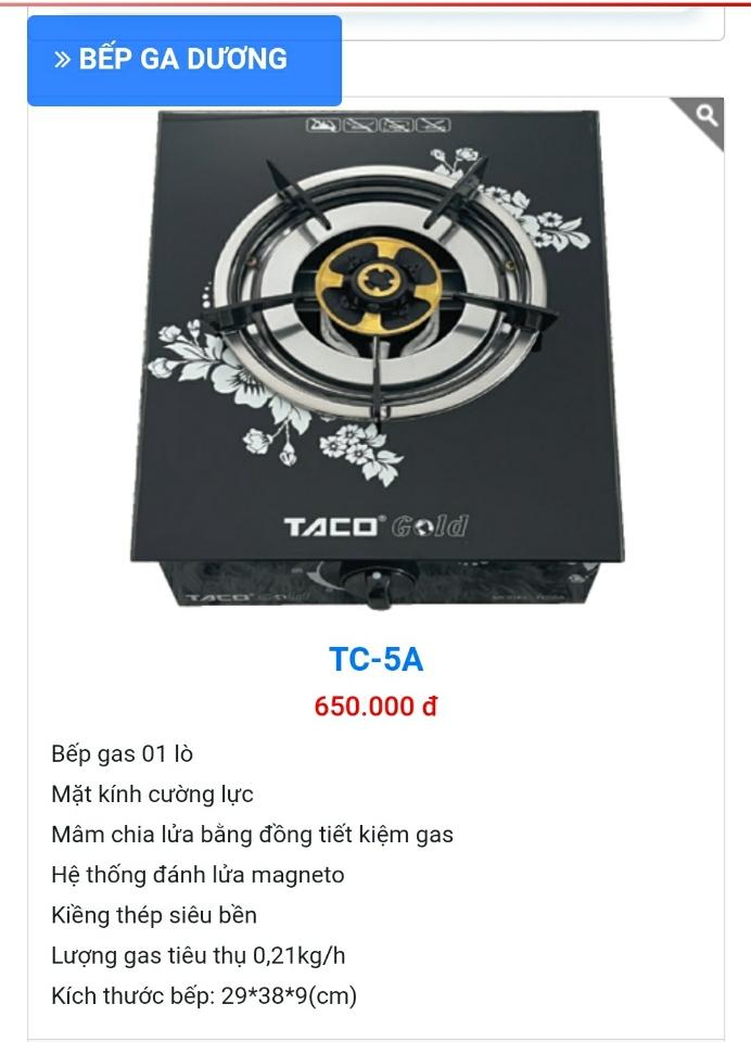 Bếp gas đơn Taco TC-5A-duoc-ban-tai-NPP TT ĐIỆN MÁY NỘI THẤT ĐÀO GIA