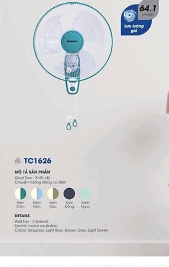 Quạt treo Senko TC1626 Loại 2 dây-duoc-ban-tai-Cẩm Tiên Store (Lâm Lĩnh)