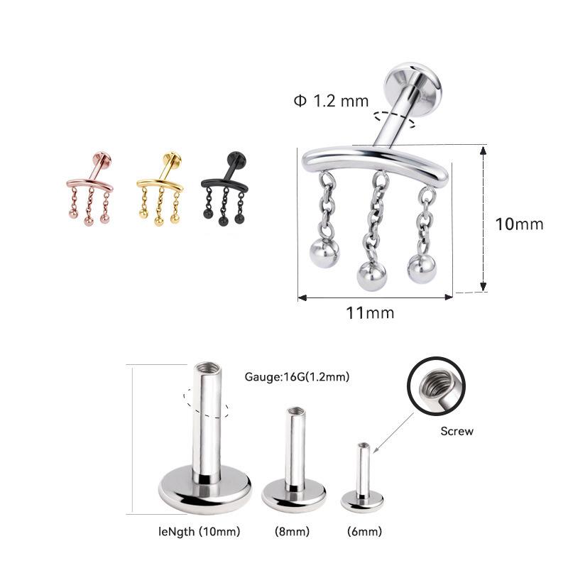 Khuyên Titan thẳng Rủ 3 sợi -duoc-ban-tai-Phạm Tú