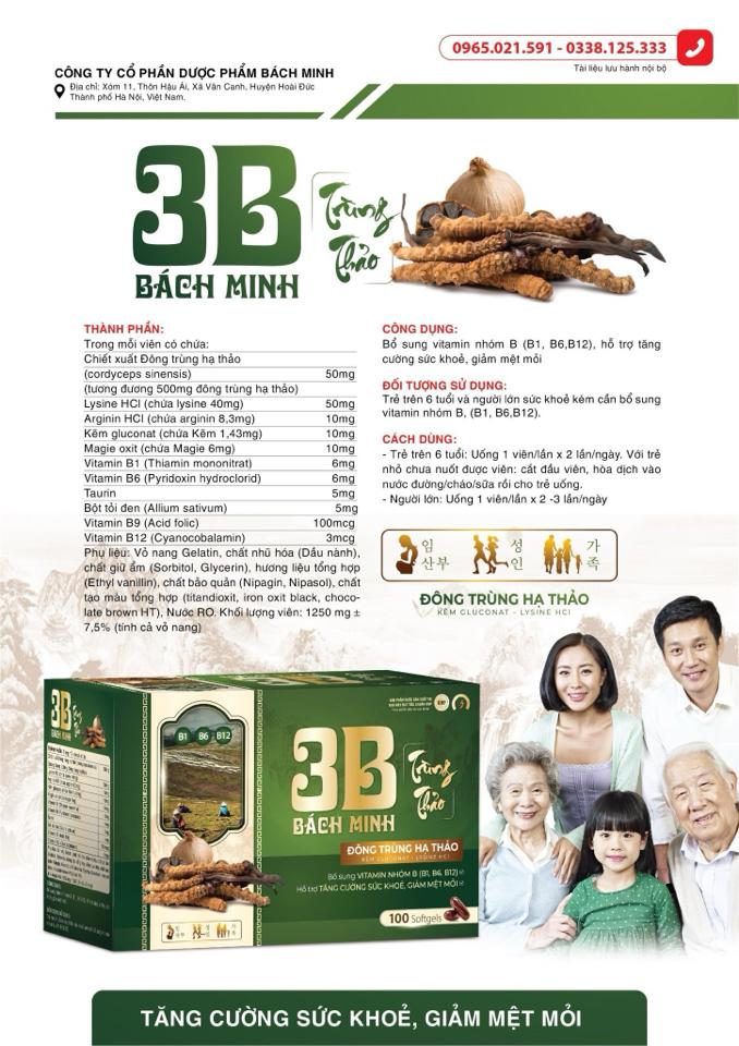 3b trùng thảo bách minh-duoc-ban-tai-Kho sỉ thuốc, tpcn