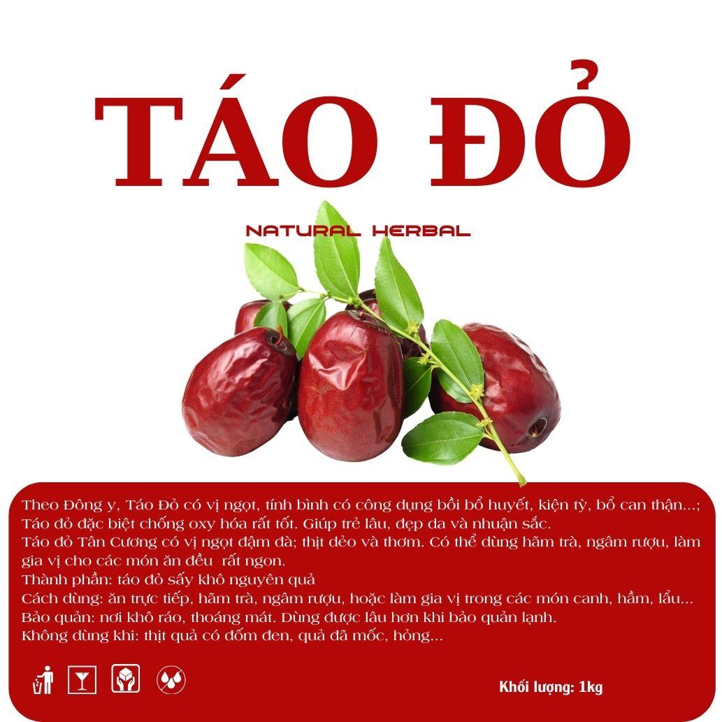 Táo đỏ Tân Cương - Ngọt lịm, dẻo thơm - gói 1kg -duoc-ban-tai-Đông y Việt Phương