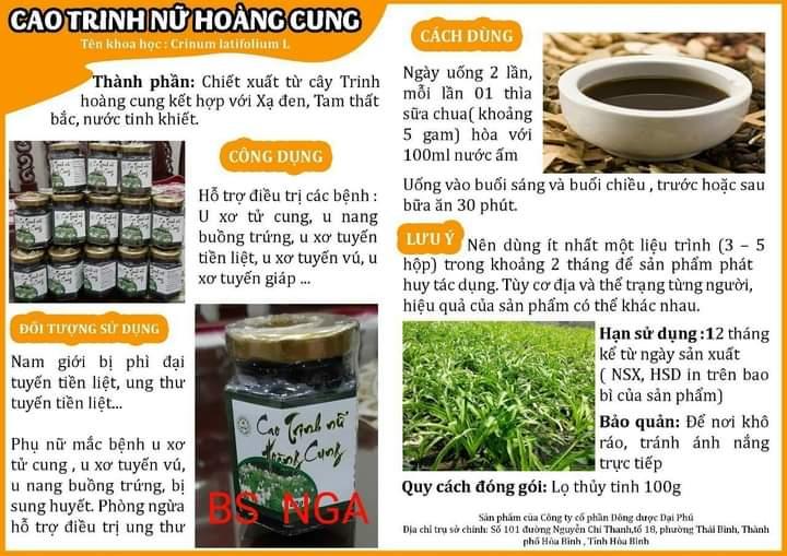 Cao Trinh nữ Hoàng Cung lọ 100 gram - tiêu u tán kết - cao cổ truyền không chất bảo quản-duoc-ban-tai-Đông y Việt Phương