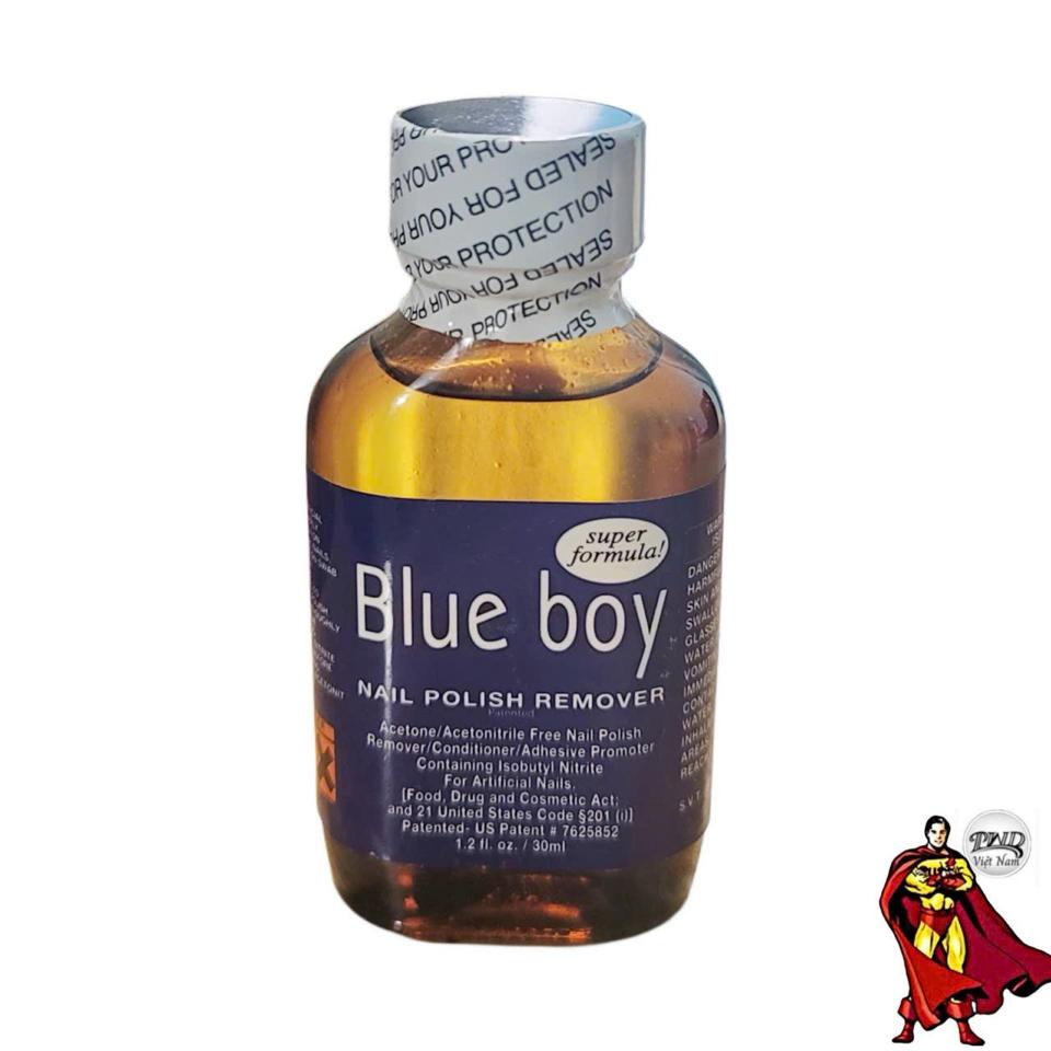Poppers Mỹ Nail polish remover Blue Boy 30ml-duoc-ban-tai-Poppers Việt Nam Pre-Order / Poppers Mỹ Giá Sỉ