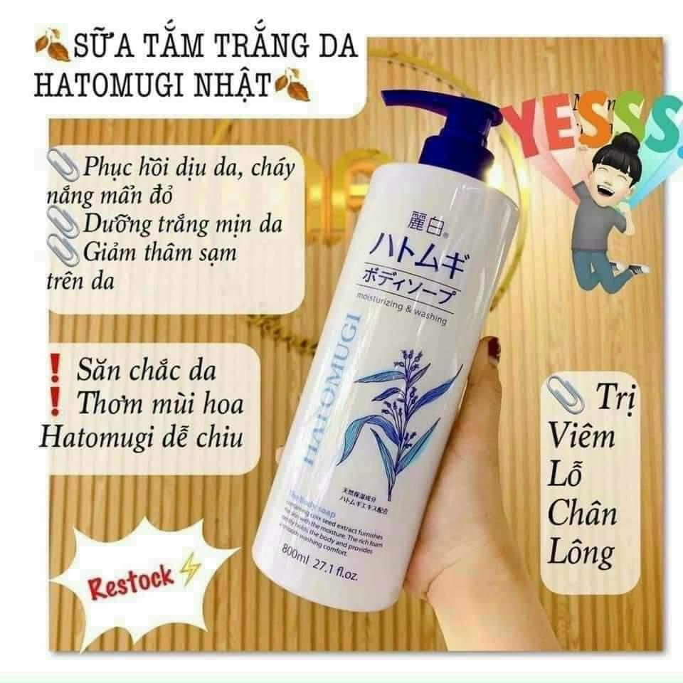 SỮA TẮM HATOMUGI NHẬT - Da mềm mướt trắng mịn -duoc-ban-tai-Mỹ phẩm Thùy Xuyên