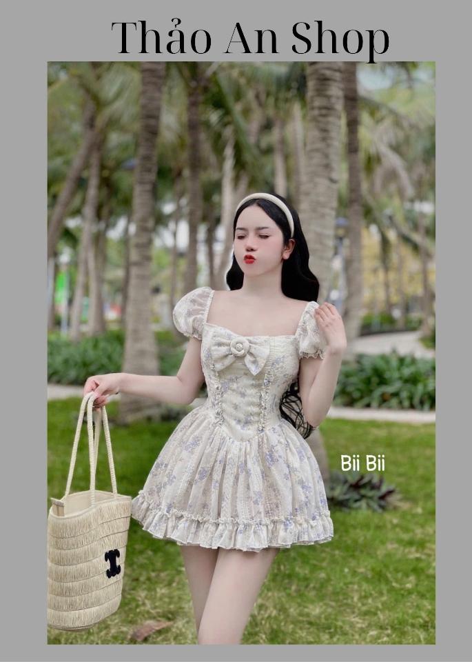 Váy hoa nhí có nơ-duoc-ban-tai-Thảo An Shop