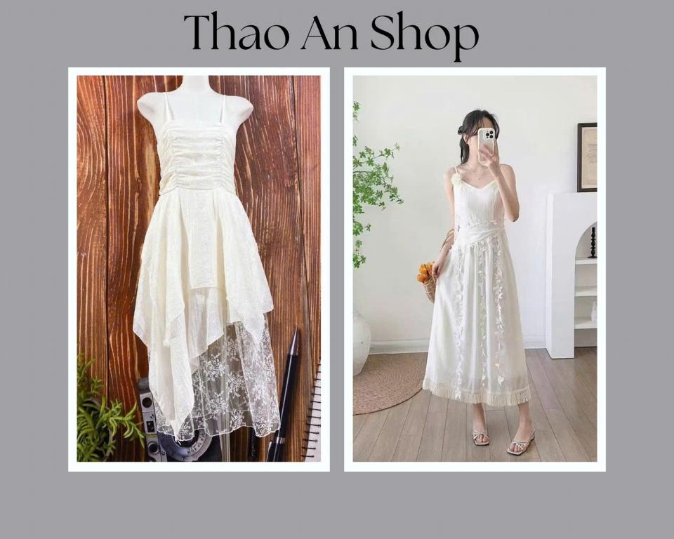 Váy trắng 2 dây-duoc-ban-tai-Thảo An Shop