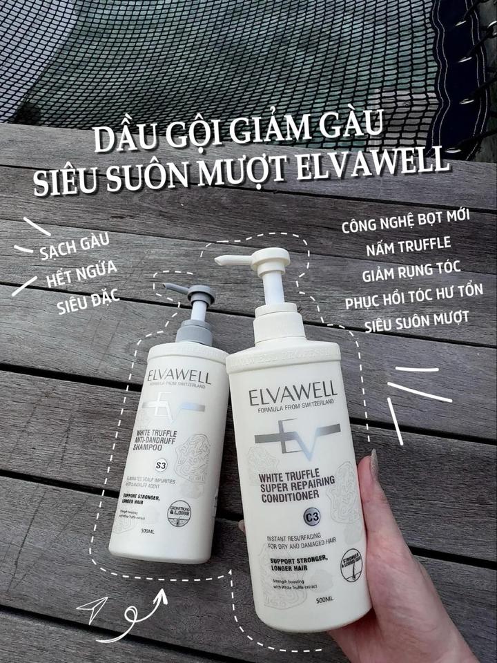 Dầu gội giảm gàu trắng ELVAWELL -duoc-ban-tai-Chan Chan shop