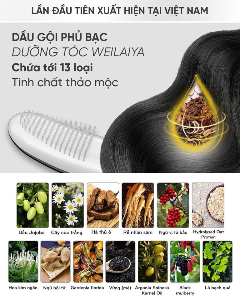 Dầu gội phủ bạc dưỡng tóc WEILAIYA (100ml)-duoc-ban-tai-Chan Chan shop