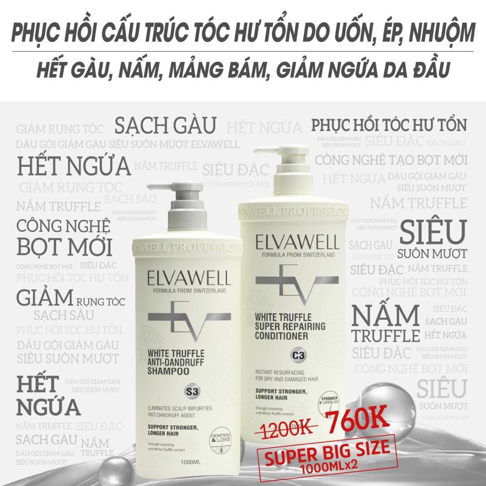 Dầu gội giảm gàu trắng ELVAWELL -duoc-ban-tai-Chan Chan shop