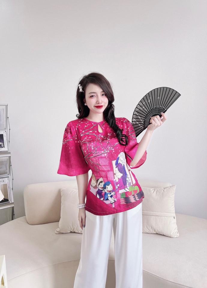 Gấm Tết hồng -duoc-ban-tai-Chan Chan shop