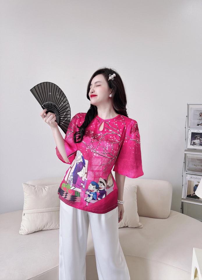 Gấm Tết hồng -duoc-ban-tai-Chan Chan shop