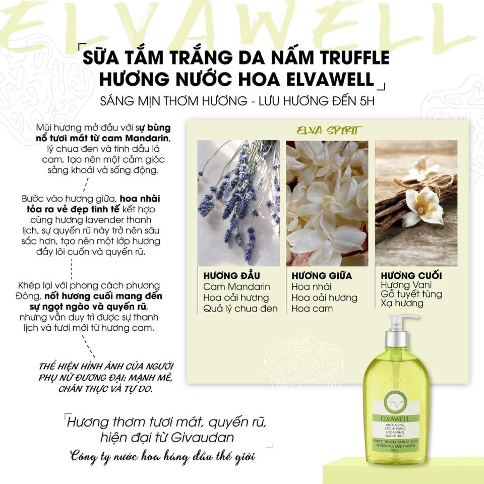 Sữa tắm nước hoa nấm trufee ELVA SPIRIT xanh-duoc-ban-tai-Chan Chan shop