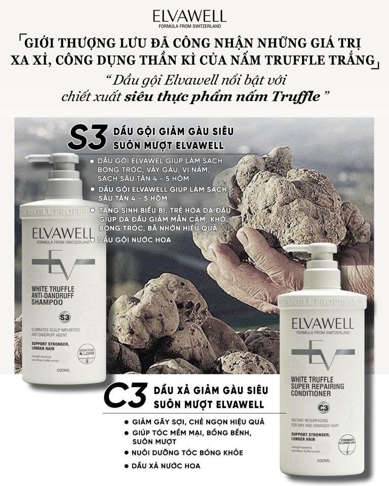 Dầu gội giảm gàu trắng ELVAWELL -duoc-ban-tai-Chan Chan shop