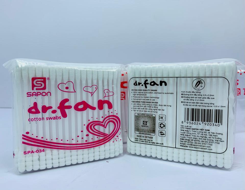 TĂM BÔNG DR.FAN NGƯỜI LỚN THÂN TRÚC - TÚI 90PCS-duoc-ban-tai-MỸ PHẨM QUÂN THU