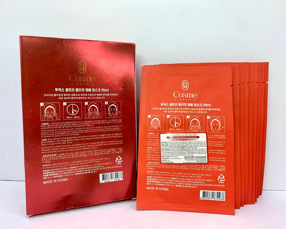 Mặt Nạ Giấy COSME 2X Ultra Collagen Ampoule Mask – Dưỡng Trắng Cao Cấp-duoc-ban-tai-MỸ PHẨM QUÂN THU