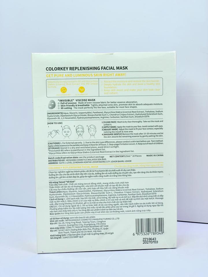 MẶT NẠ GIẤY COLORKEY LUMINOUS VITAMIN B5 – PHỤC HỒI & DƯỠNG ẨM CHO LÀN DA HOÀN HẢO-duoc-ban-tai-MỸ PHẨM QUÂN THU