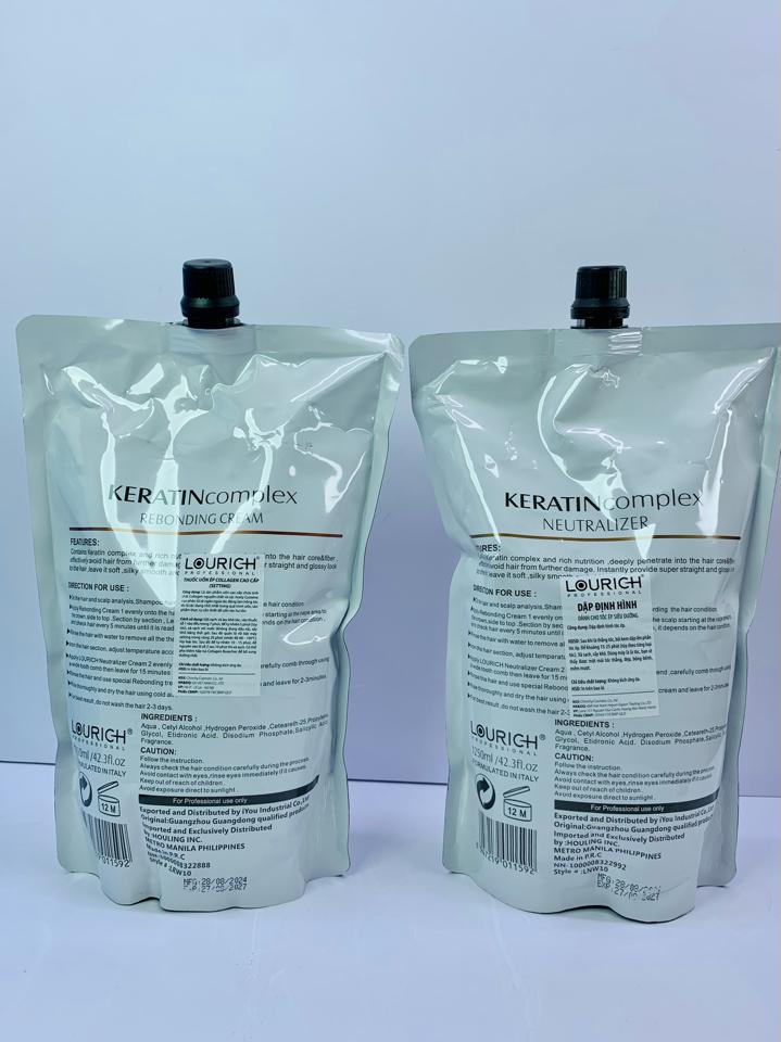 CẶP THUỐC DUỖI ÉP TÓC THẲNG PHỤC HỒI LOURICH KERATIN COMPLEX (1250ML X2) – CHUYÊN NGHIỆP SALON-duoc-ban-tai-MỸ PHẨM QUÂN THU