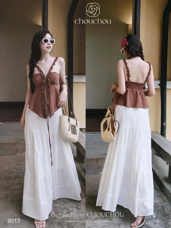 Set áo dây + CV trắng ( đỏ , nâu)-duoc-ban-tai-Nilasa Boutique
