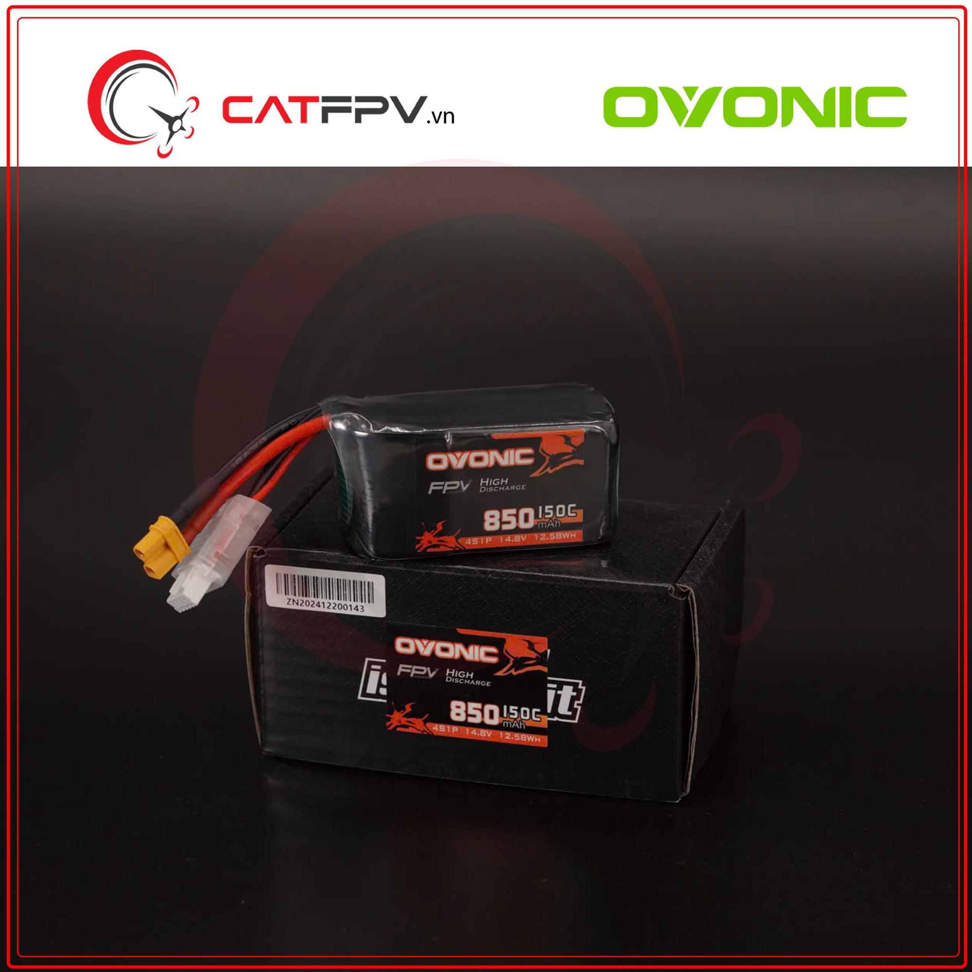Pin Dòng Xả Cao Ovonic Pro 850mAh 4S 150C 14.8V XT30-duoc-ban-tai-CAT FPV