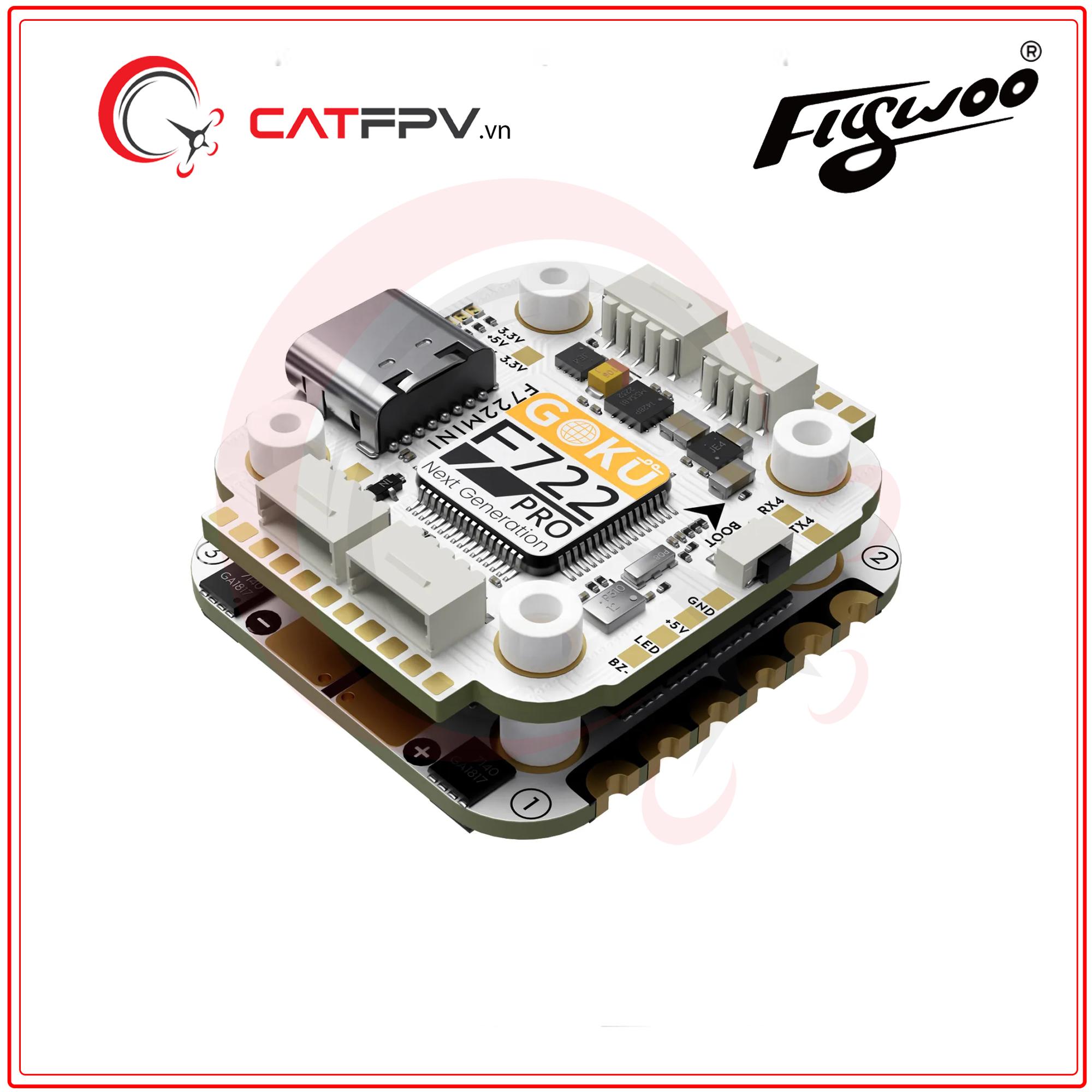 Tháp Mạch Flywoo GOKU F722 Pro Mini V2 45A 32Bit 128K 20X20-duoc-ban-tai-CAT FPV
