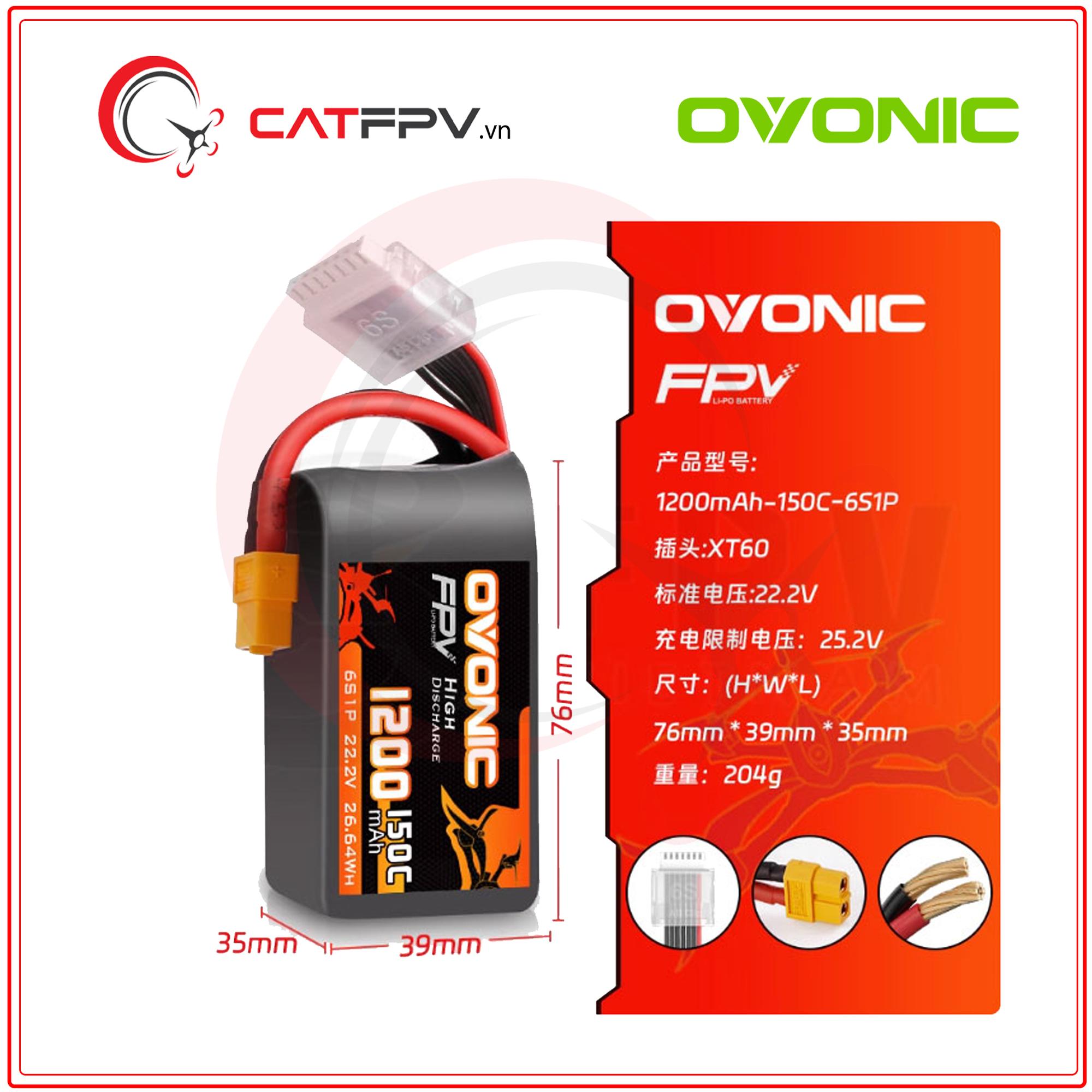 OVONIC 1200Mah 150C -6S-duoc-ban-tai-CAT FPV