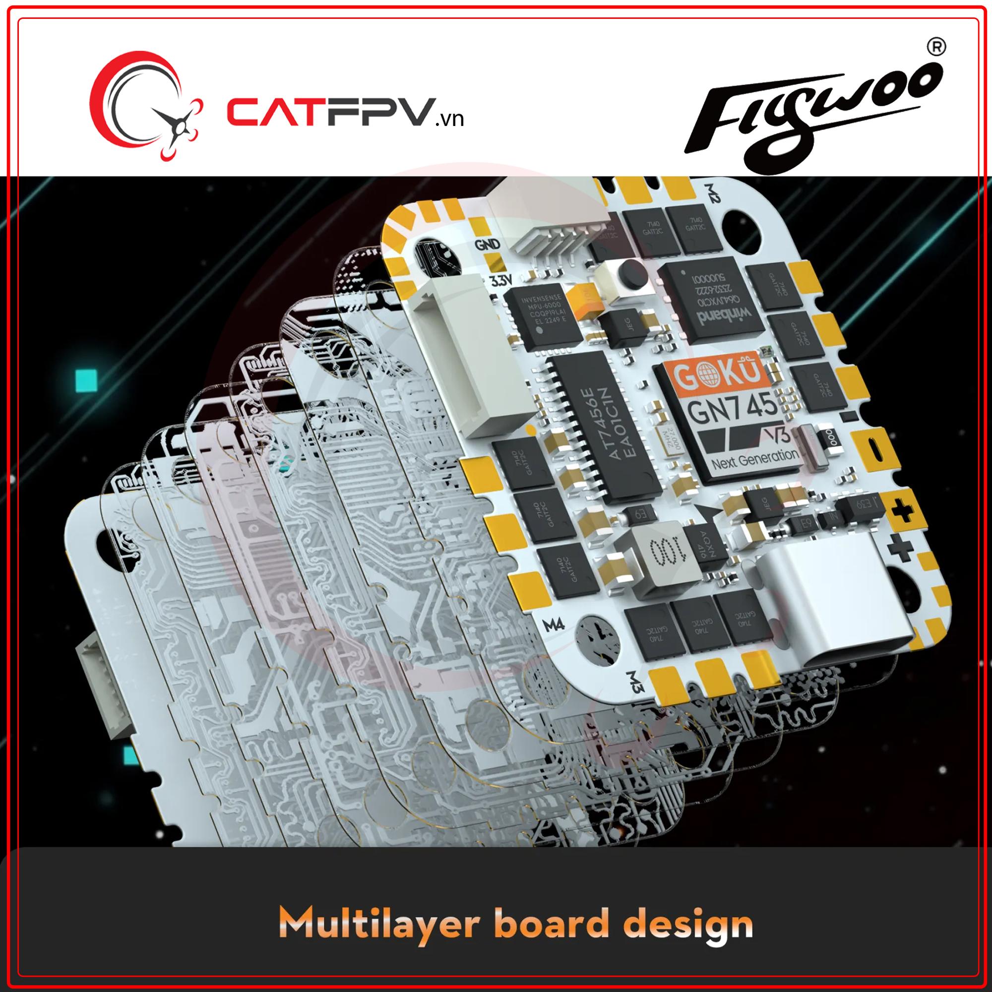 Mạch Điều Khiển Flywoo GOKU GN 745 45A AIO 32bit (MPU6000 ) V3-duoc-ban-tai-CAT FPV