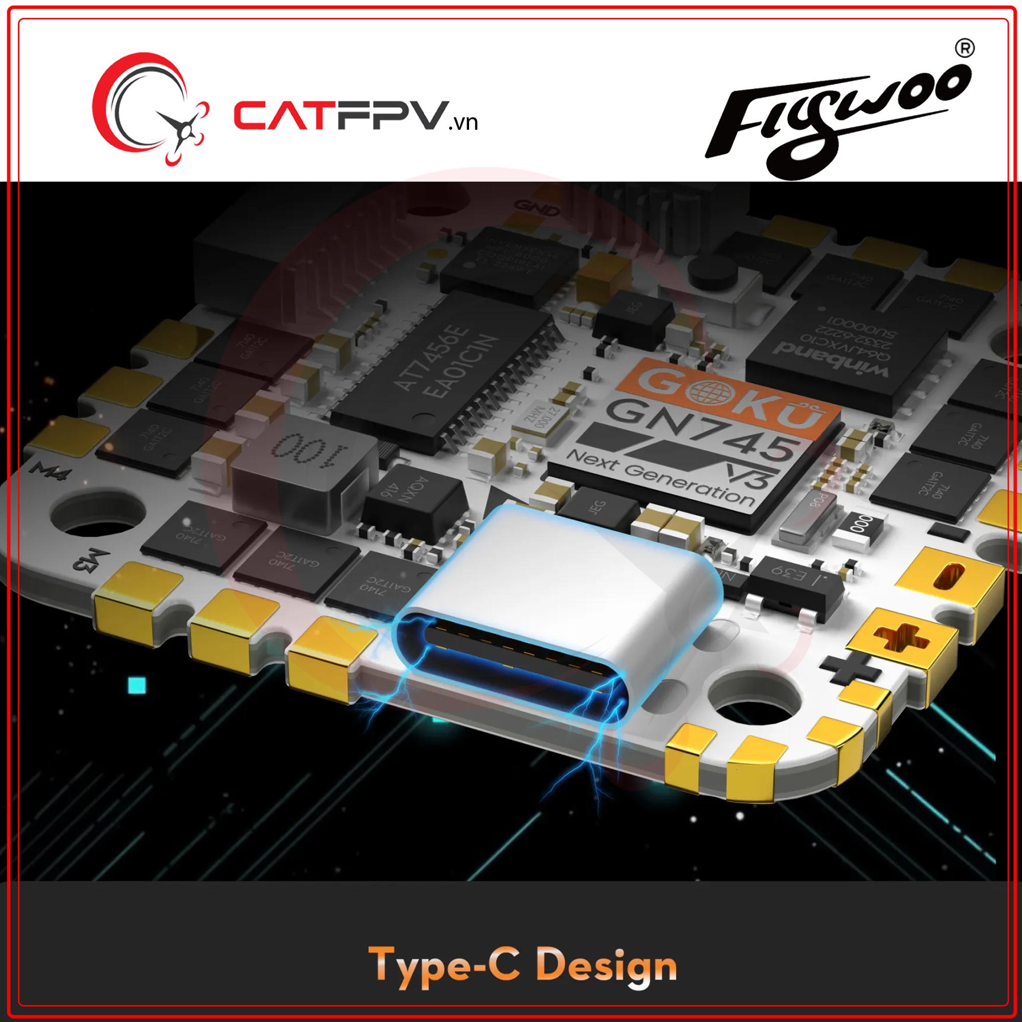 Mạch Điều Khiển Flywoo GOKU GN 745 45A AIO 32bit (MPU6000 ) V3-duoc-ban-tai-CAT FPV