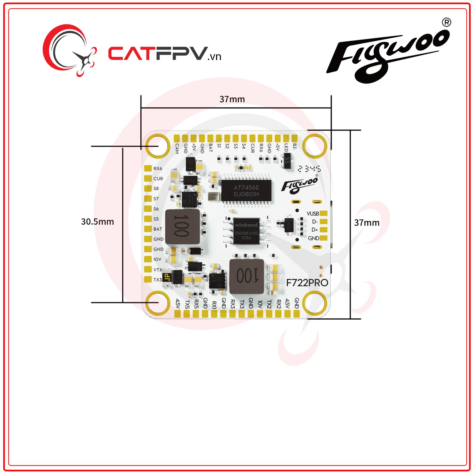 Mạch Điều Khiển Flywoo Goku F722 Pro V2 30X30-duoc-ban-tai-CAT FPV