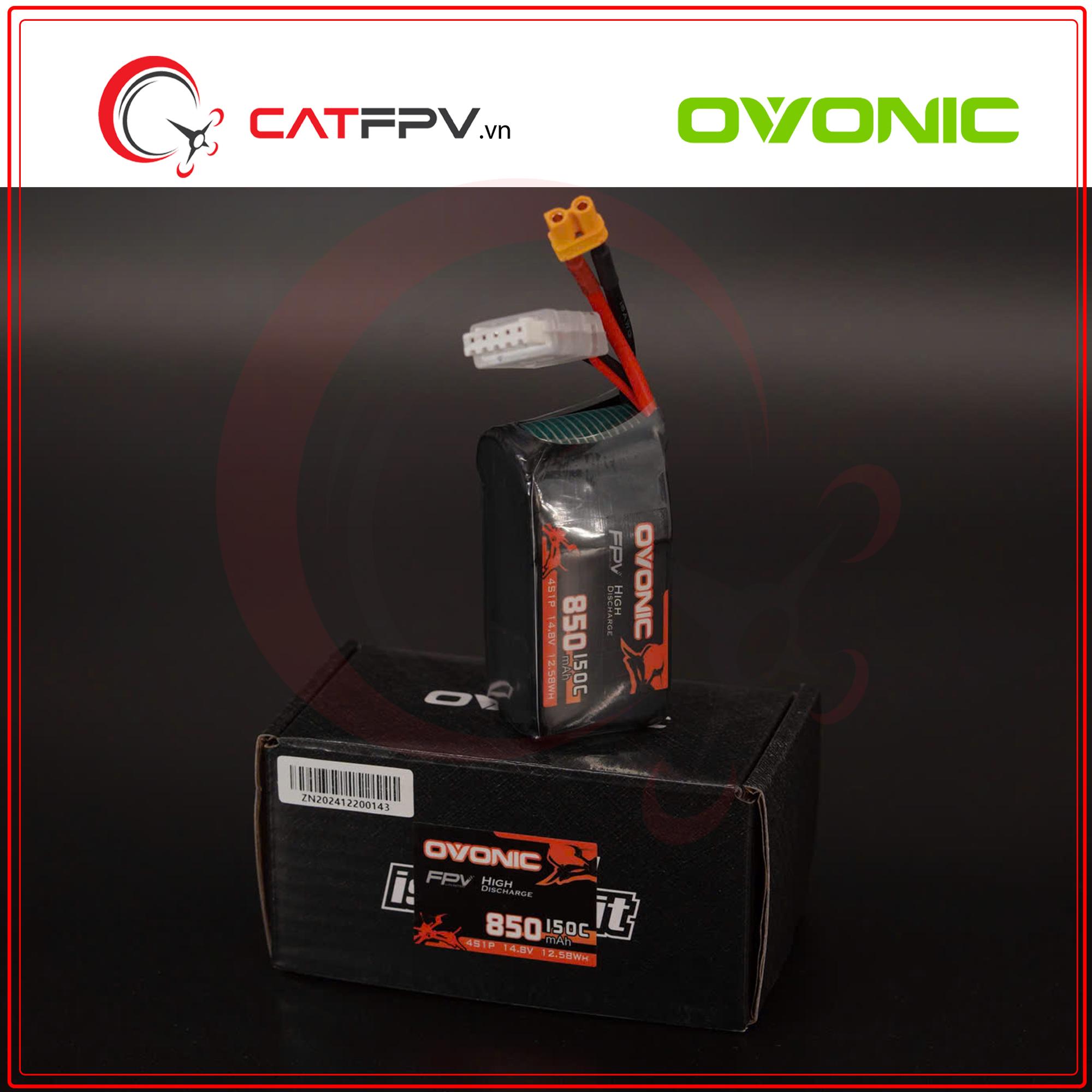 Pin Dòng Xả Cao Ovonic Pro 850mAh 4S 150C 14.8V XT30-duoc-ban-tai-CAT FPV