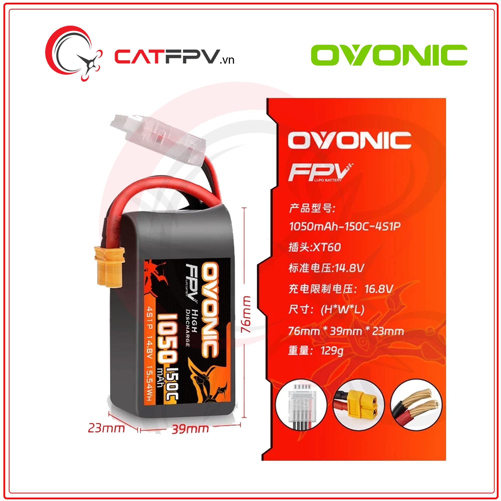 Ovonic FPV Pro 1050mAh 4S 150C Dòng Xả Cao-duoc-ban-tai-CAT FPV