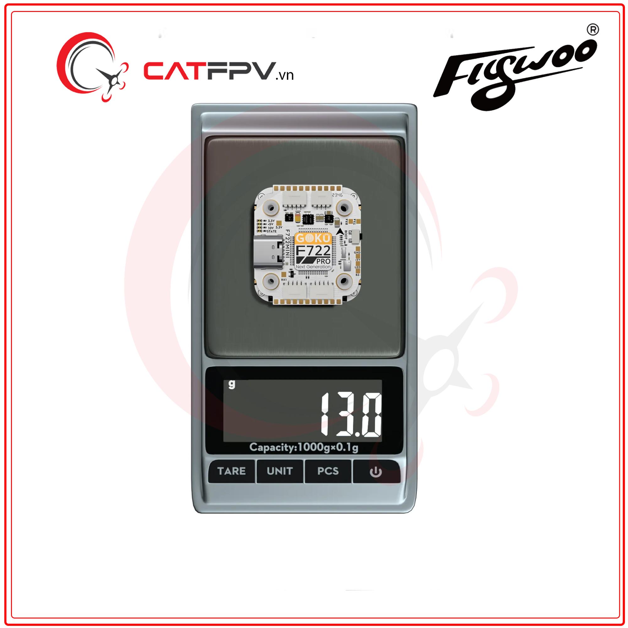 Tháp Mạch Flywoo GOKU F722 Pro Mini V2 45A 32Bit 128K 20X20-duoc-ban-tai-CAT FPV