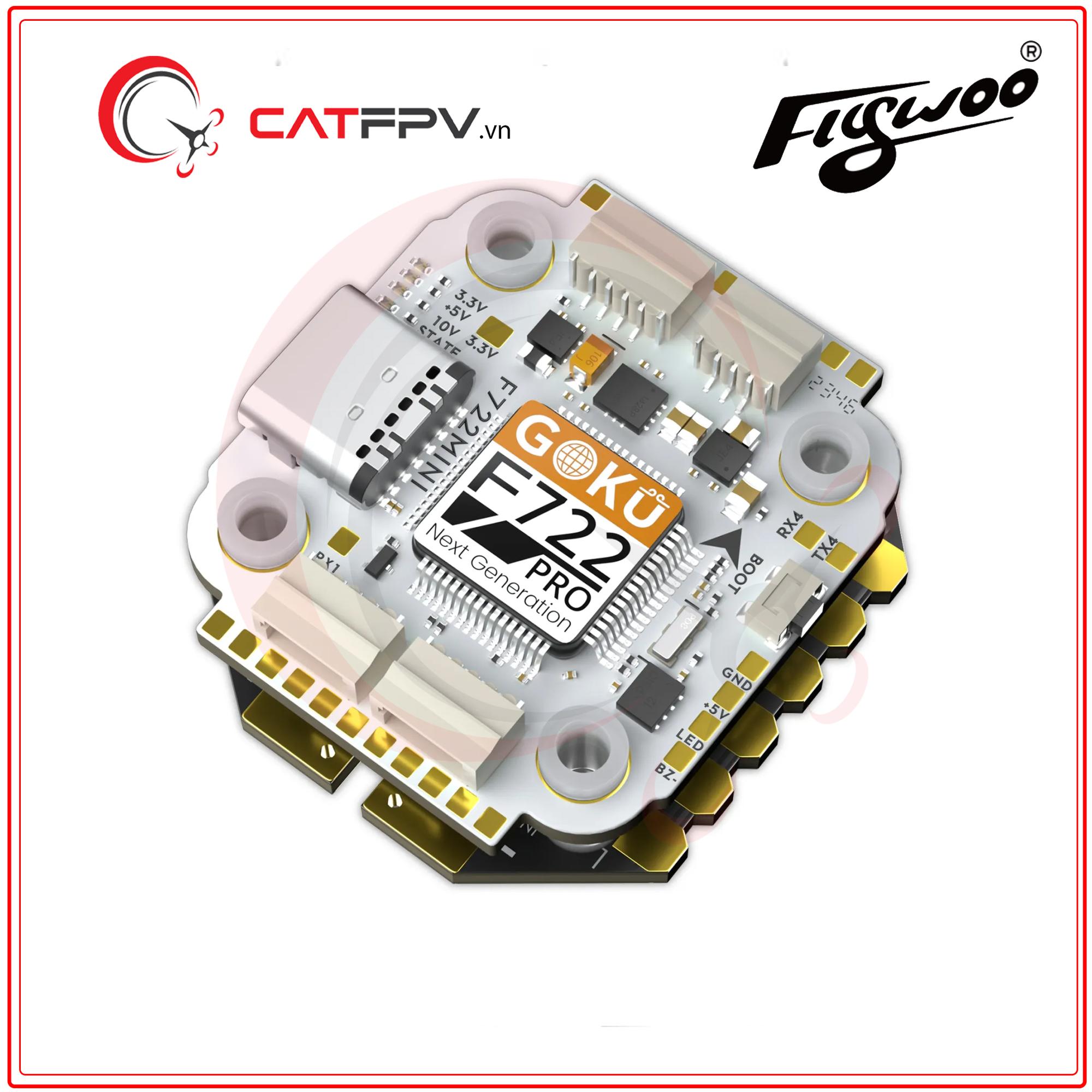 Tháp Mạch Flywoo GOKU F722 Pro Mini V2 45A 32Bit 128K 20X20-duoc-ban-tai-CAT FPV