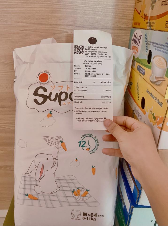 Bỉm supdry-duoc-ban-tai-Hệ thống mẹ và bé BABY CARE cơ sở 1