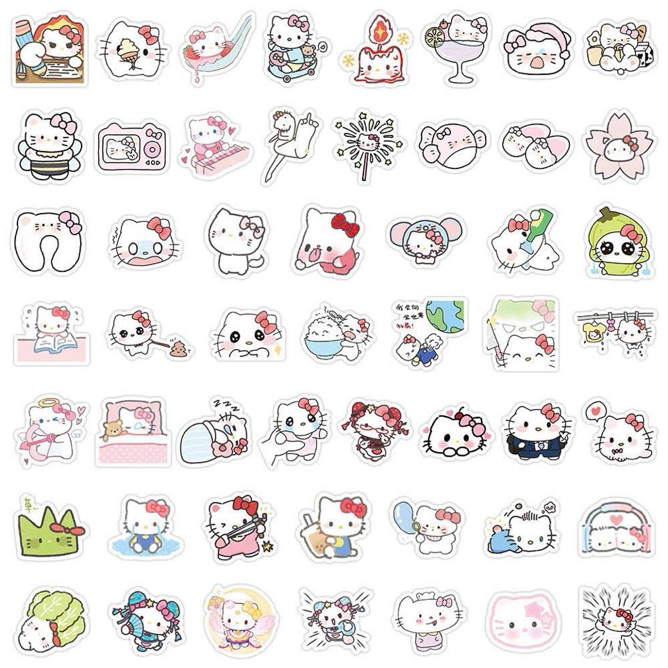SET 50 STICKER HELLO KITTY CHỐNG THẤM NƯỚC-duoc-ban-tai-Sin Sin Shop